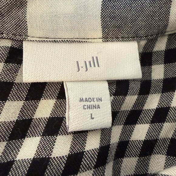 J. Jill Dress Lot – Coral Button Front Dress + Black Gingham Dress | Large - Picture 11 of 16